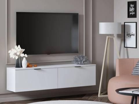 Тумба ТВ Осло М22 ручка торцевая Белый/Белый