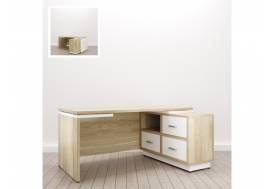 Стол для руководителя Дизайн Правый (Е-5) Eclectic eco Дуб рокпайл-белый