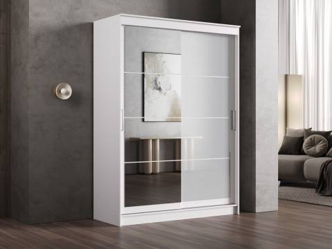 Шкаф-купе Гранд-1 1600 Белый гладкий-двери Зеркало-Лакобель белый