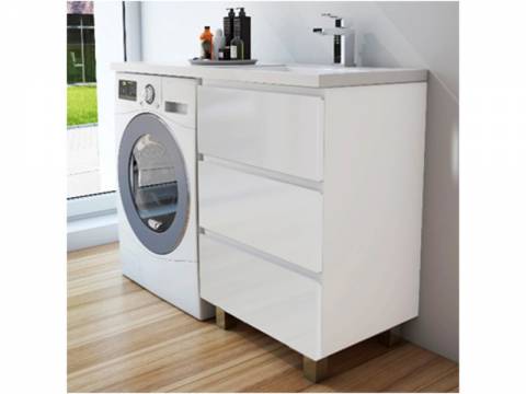 Тумба с раковиной Dallas Luxe 1300 напольная 3 ящика правая