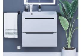 Тумба с раковиной Uperwood Tanos матовая белая/графит 60 см