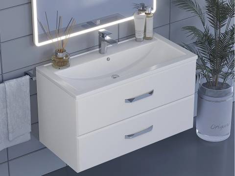 Тумба с раковиной Uperwood Foster белая 90 см