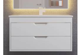 Тумба с раковиной Uperwood Modul матовая белая 80 см