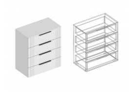 Комод Вита с 4 ящиками белый лофт