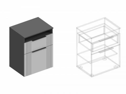 Тумба Вита 1-створка с ящиком и нишей тёмно серый лофт