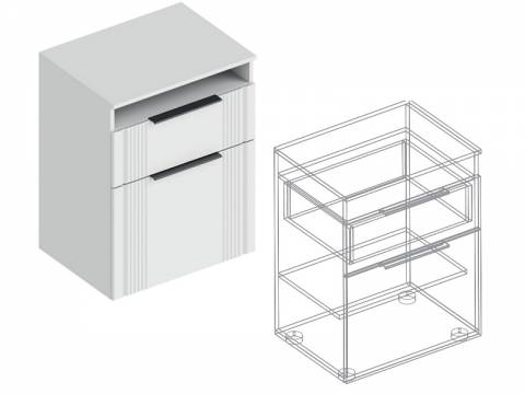 Тумба Вита 1-створка с ящиком и нишей белый лофт