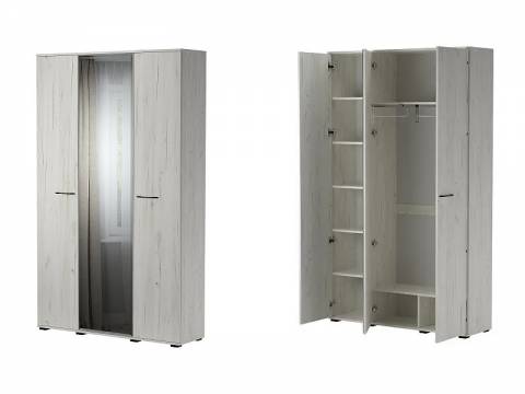 Шкаф Италия ШК-1300 трехдверный дуб крафт белый