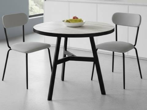 Стол Эрвин Дуб крафт белый кромка черная