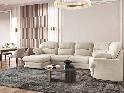 Диван угловой большой П-образный Квин 6 Luma 01