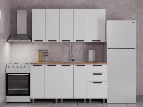 Кухонный гарнитур Орешник 1600 мм Матовый Белый