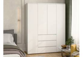 Шкаф 4-хстворчатый с 3-мя ящиками Прайм белый