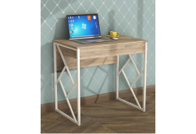 Стол письменный Ромео Дуб крафт серый/белый глянец