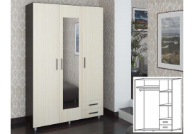 Шкаф распашной ШК 302 с зеркалом