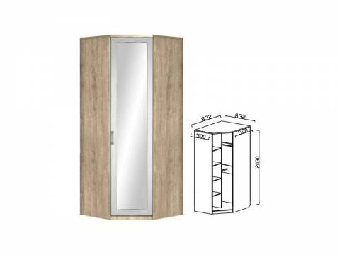 Шкаф угловой с зеркалом Юниор-7 ЮН-8